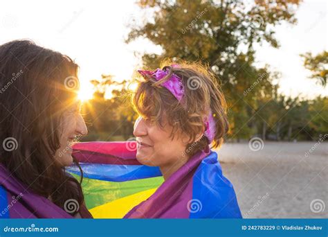 lesbian couple on the beach stock image image of dating attractive