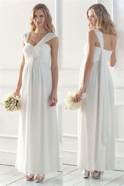 Preise vergleichen und bequem online kaufen! Schlichtes Ivory Träger A Linie Langes Chiffon ...