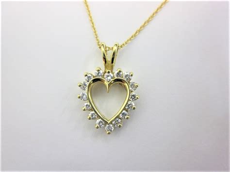 14k Yellow Gold Diamond Heart Pendant Donna Jewelry Co