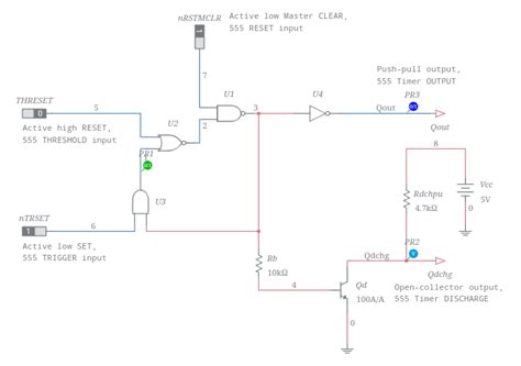 Logic Circuit Equivalent Of 555 Timer Set Reset Latch Ns Lm555