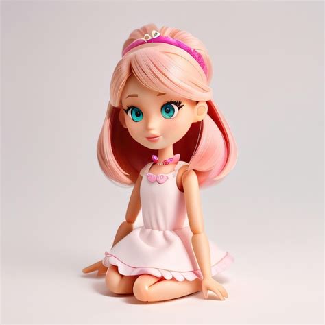 premium ai image cute girl doll pink hair