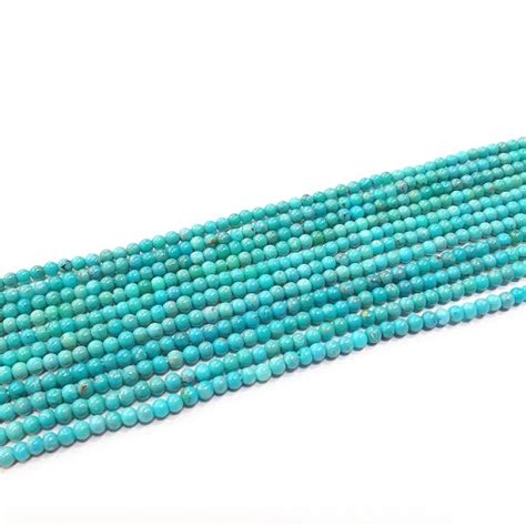 Turquoise A Natural 2mm Round Beads Strand TURQA2MM 52 00 Beads