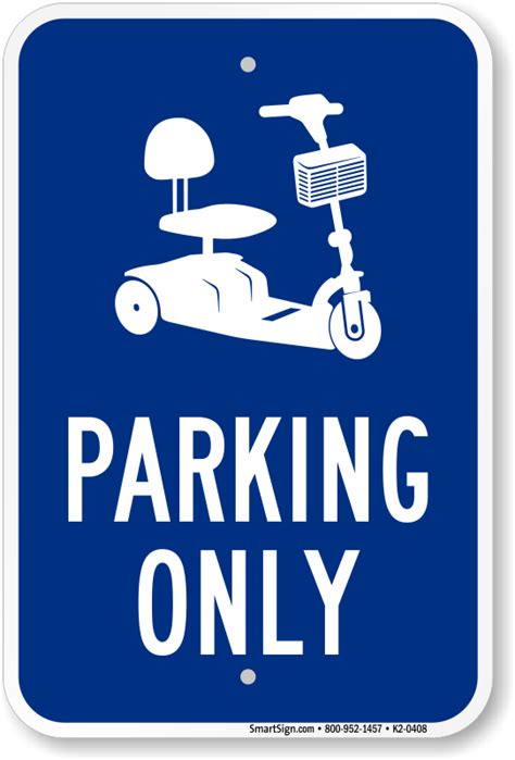 Scooter Parking Signs Mobility Scooter Signs