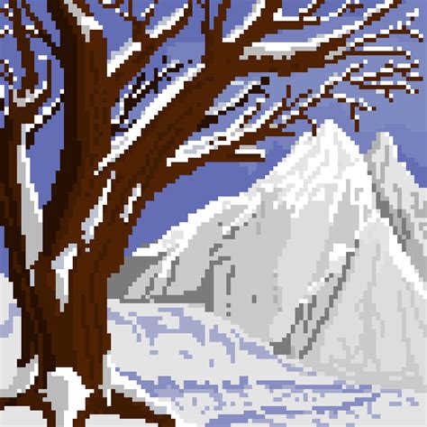 Snow Landscape Cool Pixel Art Pixel Art Art Wallpaper