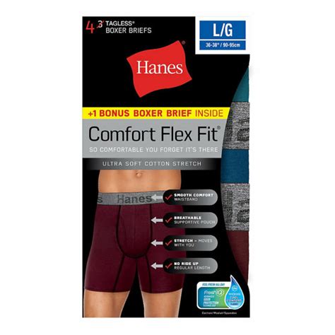 Hanes Men S Comfort Flex Fit® Ultra Soft Cotton Stretch Boxer Briefs 4 Pack Ebay