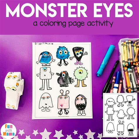 Monster Coloring Page Fun With Mama