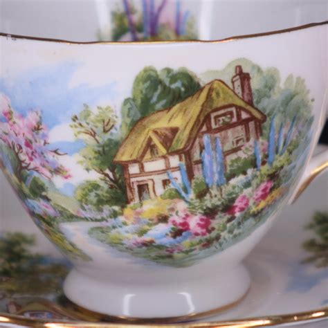 Vintage Royal Vale Country Cottage Tea Cup And Saucer Bramble And Fox