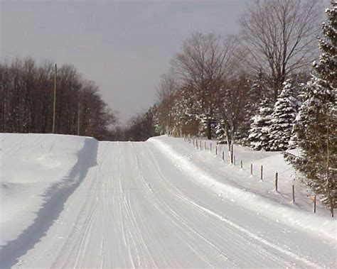 Just Another Country Road In Northern Michigan In A Typical Snowy