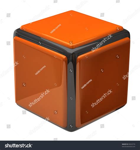 Orange Cube Isolated On White Background Stock Photo 90353770