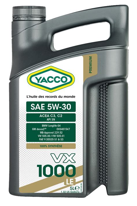 Yacco Vx 1000 Le 5w30 Sünteetiline Kütusesäästlik Mootoriõli