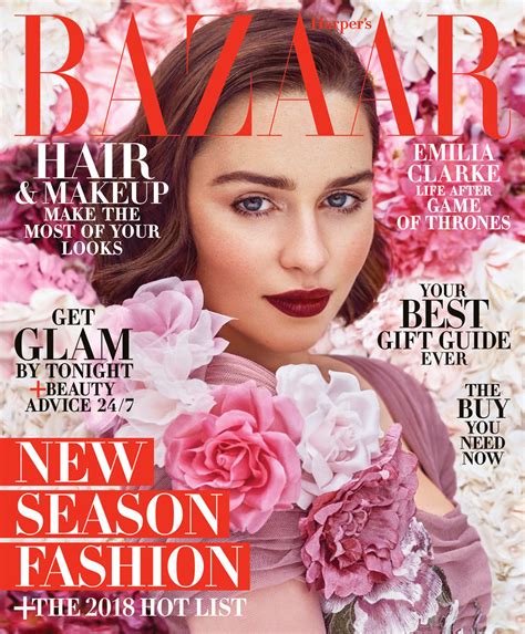 Emilia Clarke Covers The Decemberjanuary Issue Of Harpers Bazaar