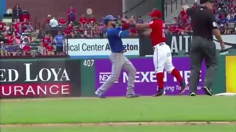 Rougned Odor Powerfull Punches Jose Bautista In The Face Video