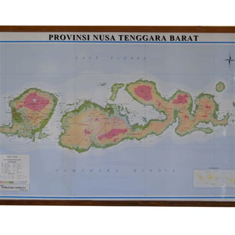 Jual Peta Provinsi Nusa Tenggara Barat Ntb Bingkai Jakarta