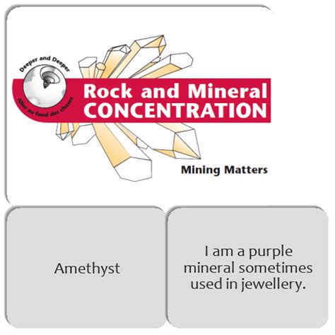 Rock And Mineral Concentration Match The Memory