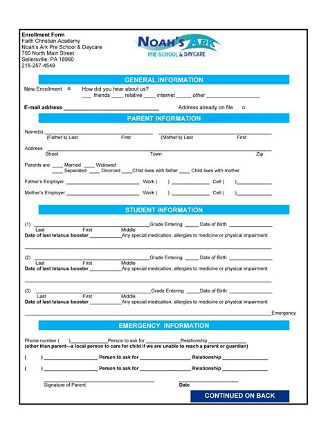 Free 11 Daycare Registration Forms In Pdf Ms Word