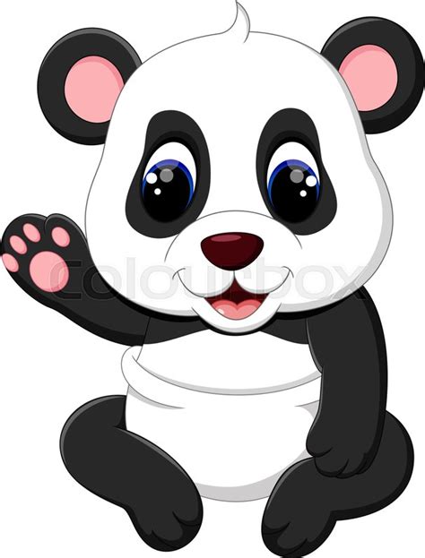 Illustration Of Cute Baby Panda Cartoon Stock Vector Colourbox
