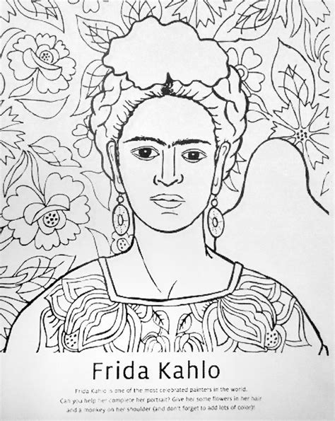 Frida Kahlo Coloring Pages Download And Print For Free Art Art