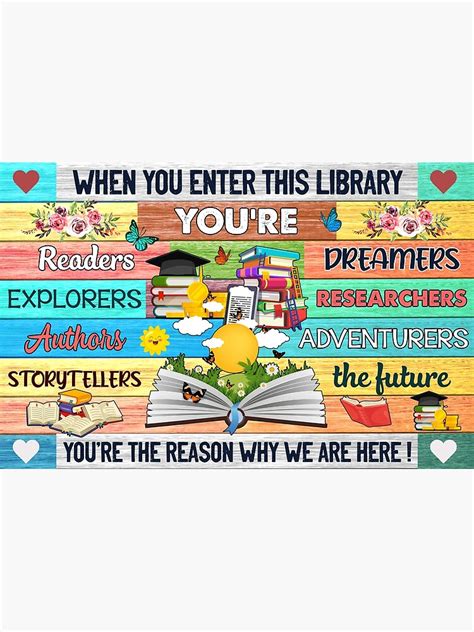 Library Poster Book Lovers Wall Art Bookaholic T Librarian Ts