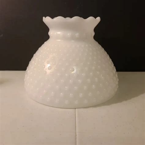 Vintage White Milk Glass Hobnail Hurricane Table Lamp Replacement Globe Shade 22 00 Picclick