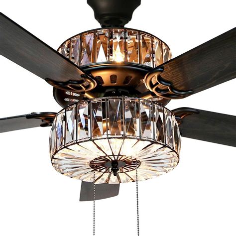 With remote controls and silent operation, the best fans will stylishly blend into your home, keep you cool, and save energy all year round. 52" Caged Crystal 5-Blade Ceiling Fan with Remote, Light ...