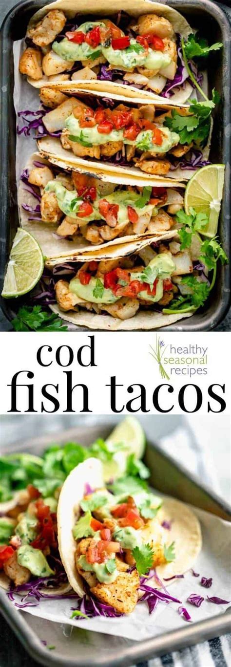 Baked fish tacos preheat the oven to 450 degrees f. Cod Fish Tacos | Recipe | Fish dinner, Cod fish tacos, Cod ...