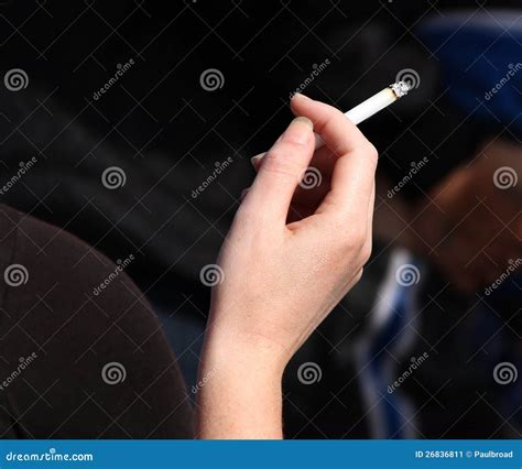 Hand Holding Cigarette Stock Image Image Of Female 26836811