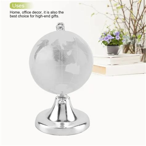 Round Earth Globe Mini World Map Crystal Glass Clear Table Desk Decor 10 38 Picclick