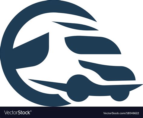 Truck Abstract Logo In Circle Shape Royalty Free Vector