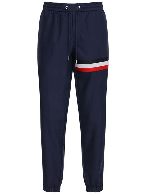 Moncler Synthetic Reflective Nylon Track Pants In Navy Blue For Men
