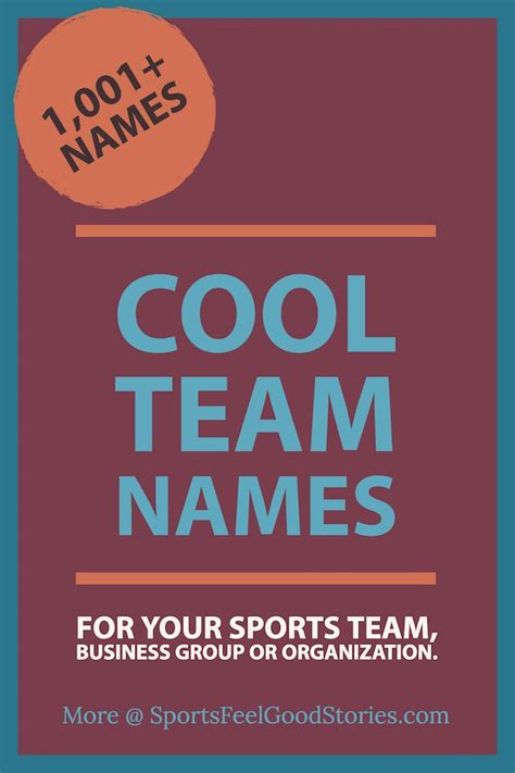 A Poster With The Words Cool Team Names For Your Sports Team Business