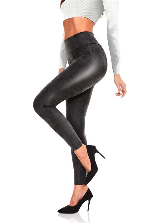 SIZE XL CAMPSNAIL Faux Leather Leggings For Women High Waisted Stretch Tummy Control Pleather