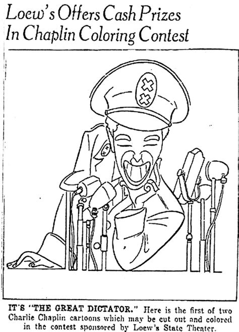 The pinocchio coloring pages feature the lovable protagonist from the 1940 disney classic of the same name. Mostly Paper Dolls: "The Great Dictator" Coloring Contest ...