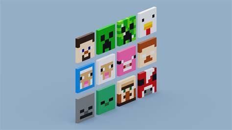 3d Model Minecraft Characters Vr Ar Low Poly Cgtrader