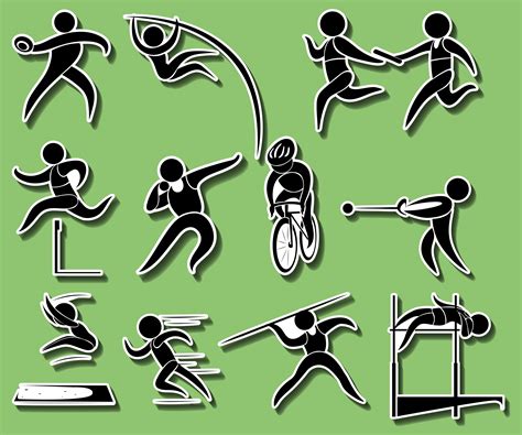 Sport Icons For Different Types Of Track And Field Events 447073 Vector