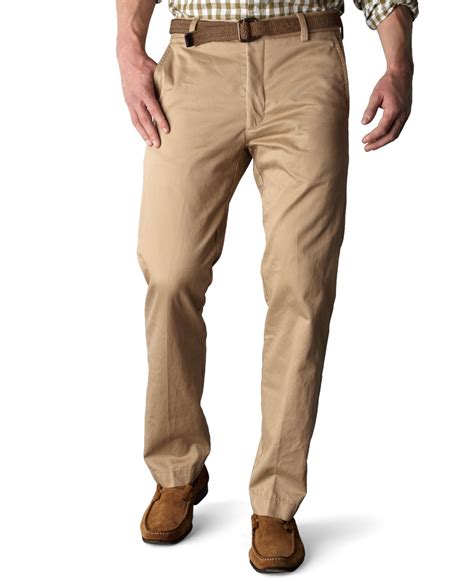 Dockers Signature Khaki Slim Fit Flat Front Pants In Natural For Men