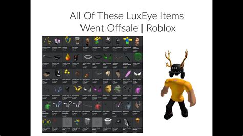 All Of These Luxeye Items Went Offsale Roblox Youtube
