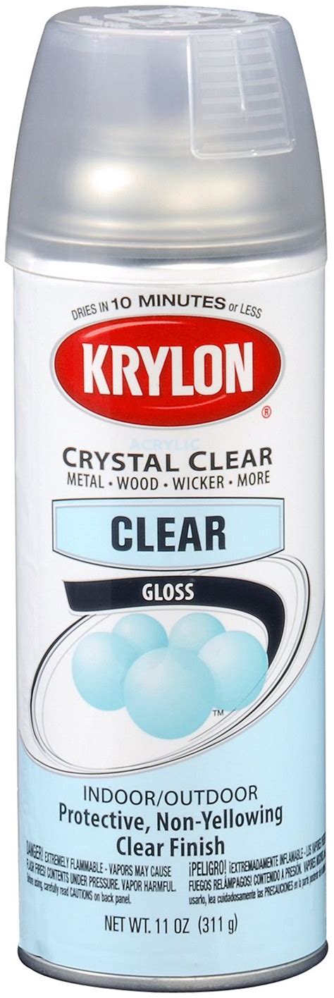 Krylon Colormaster Crystal Clear Gloss Spray Acrylic 11oz
