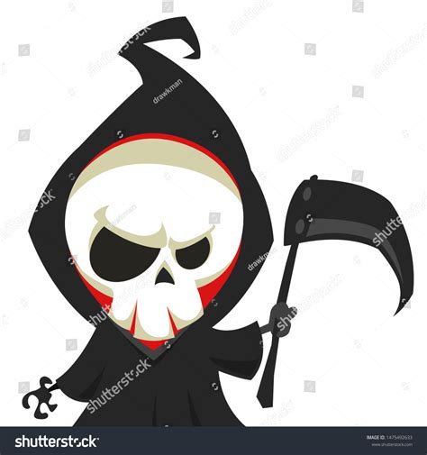 Cute Cartoon Grim Reaper Scythe Stock Illustration 1475492633