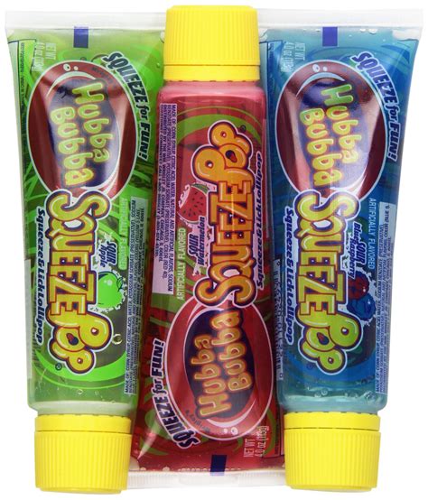 Hubba Bubba Squeeze Pop Assorted Sour Lollipops 4 Ounce Tubes Pack