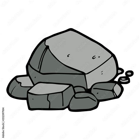 Stone Cartoon Illustration Isolated On White Background For Children