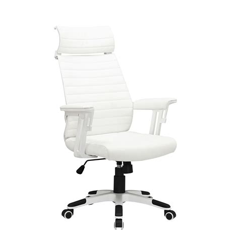 Unless your whole scheme is monochromatic, having a black desk chair and tons of white furniture will just be jarring and distracting. Venice ergonomic office chair - WHITE - Trendyhomes