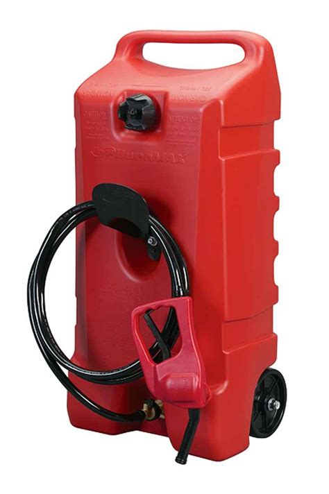 Portable Gasoline Tank Gas Transfer Pump Rolling Can 14 Gallon Fuel