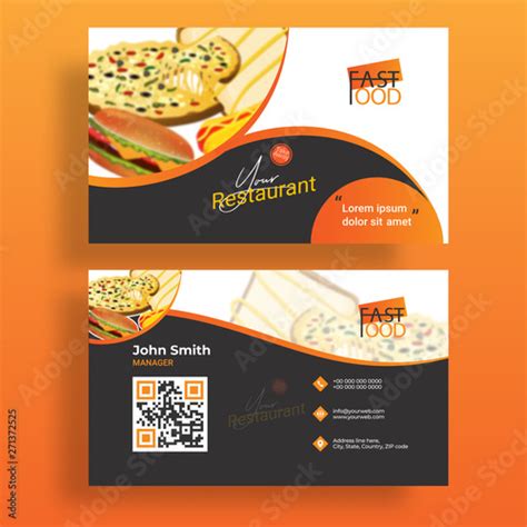 business card set  template  illustration  fast food  shop