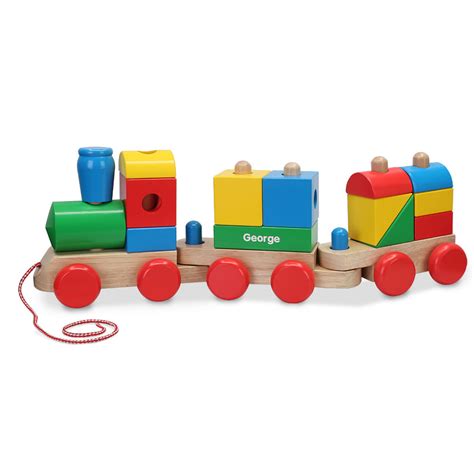 The Personalized Wooden Stacking Train Hammacher Schlemmer