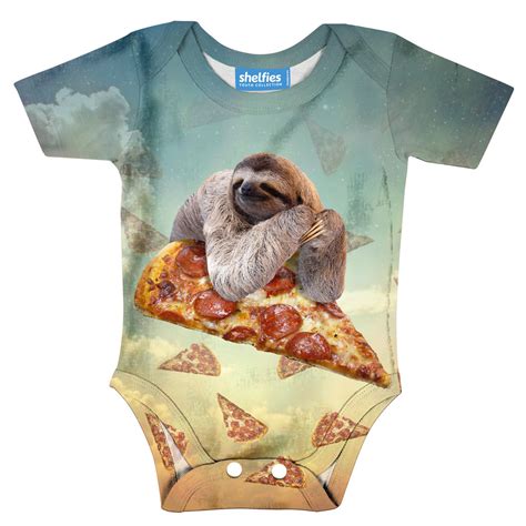 Sloth Pizza Baby Onesie Shelfies