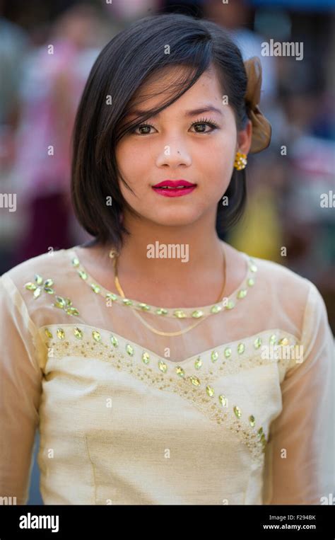 Portrait Of A Young Burmese Woman Yangon Myanmar Stock Photo Alamy
