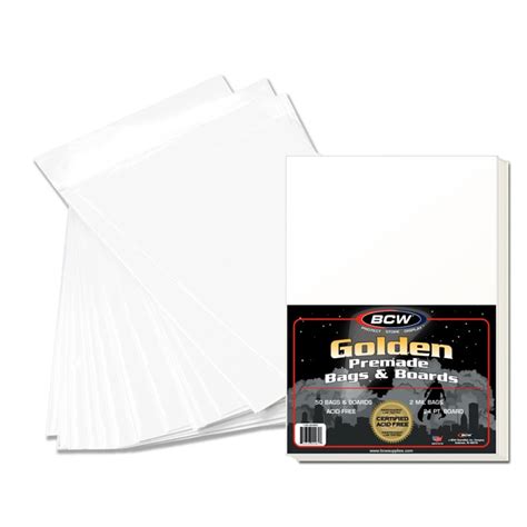 Pack Of 50 Bcw Premade Golden Age Comic Book Archival Poly Bags