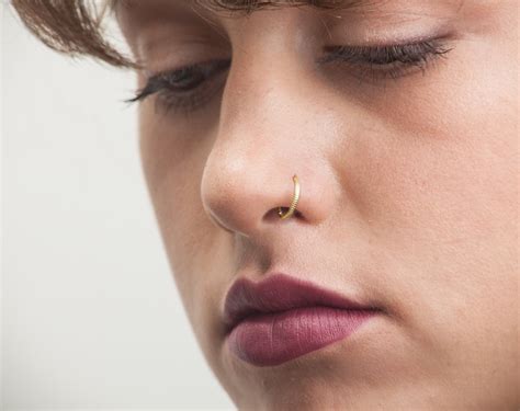 Gold Nose Ring Indian Nose Ring Nose Hoop Tragus Cartilage Etsy