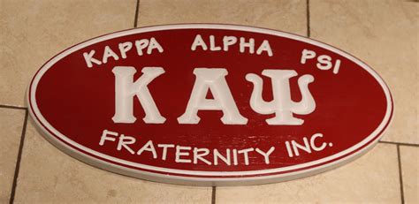 Kappa Alpha Psi Fraternity 23 Inch Oval Carved Plaque Painted