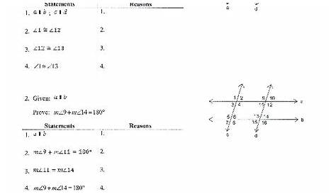 parallel and perpendicular lines proofs worksheets